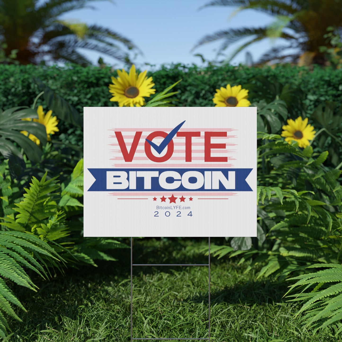 Vote Bitcoin Plastic Yard Sign