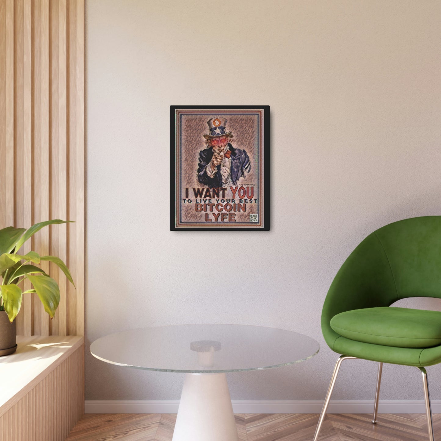 Bitcoin LYFE Uncle Sam Metal Art Sign