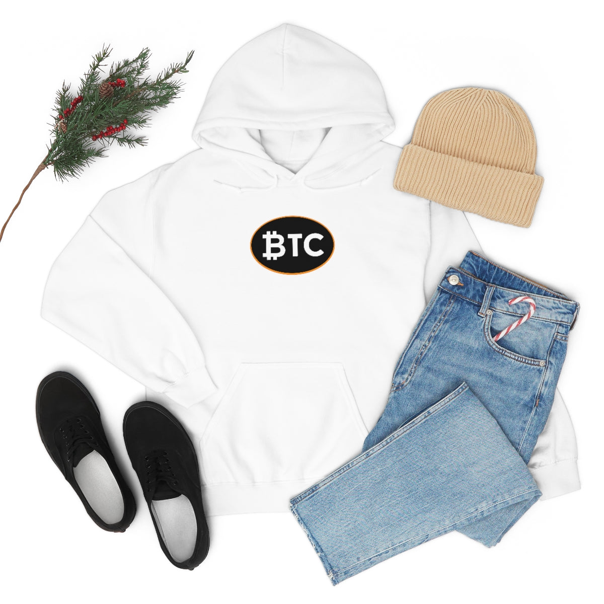 Bitcoin Oval #4 Hoodie, Blackout Version