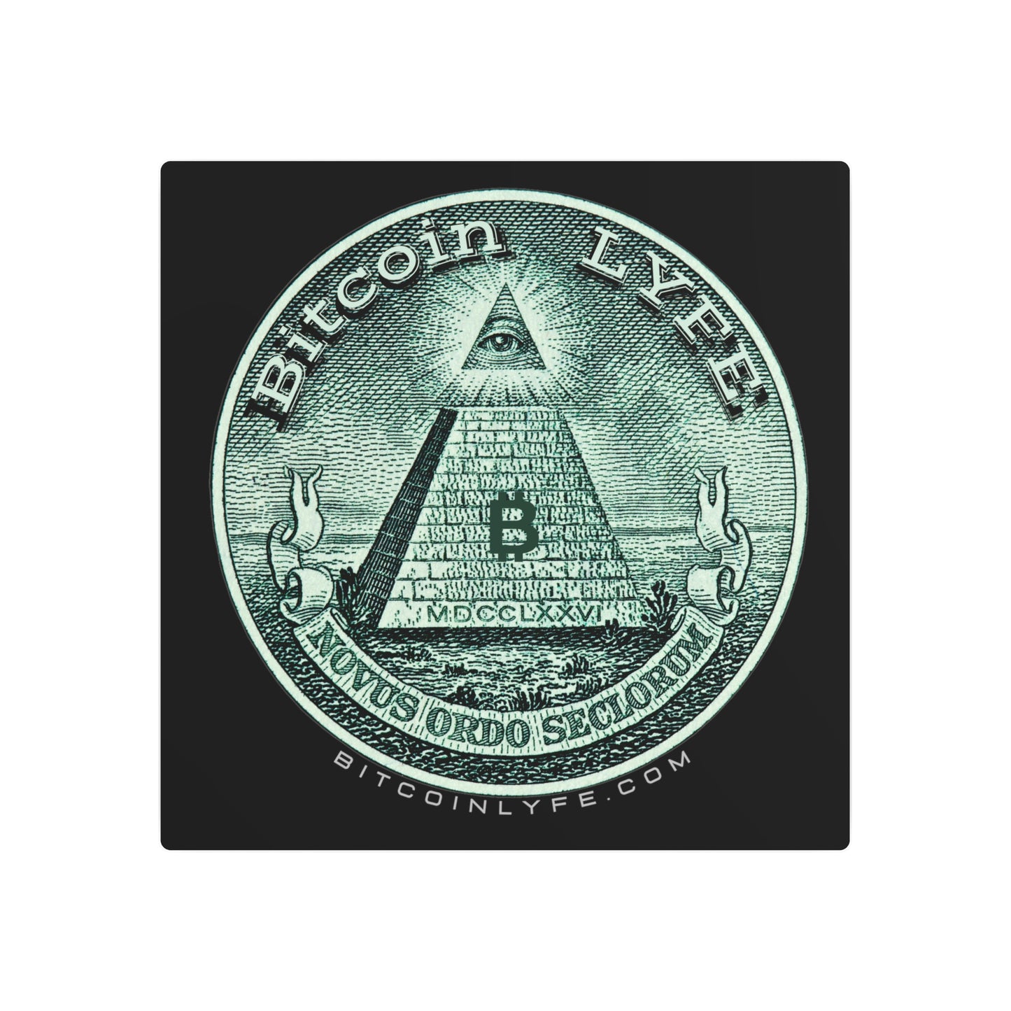 Bitcoin LYFE Pyramid Metal Art Sign