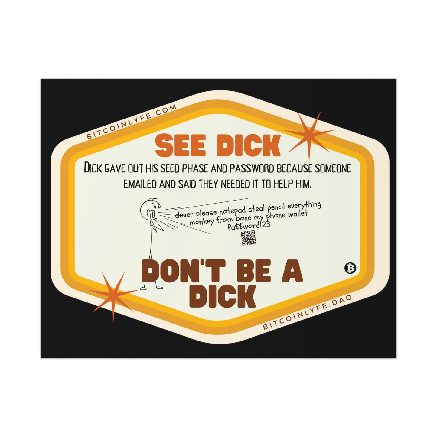 Crypto Dick Poster, Seed Phrase
