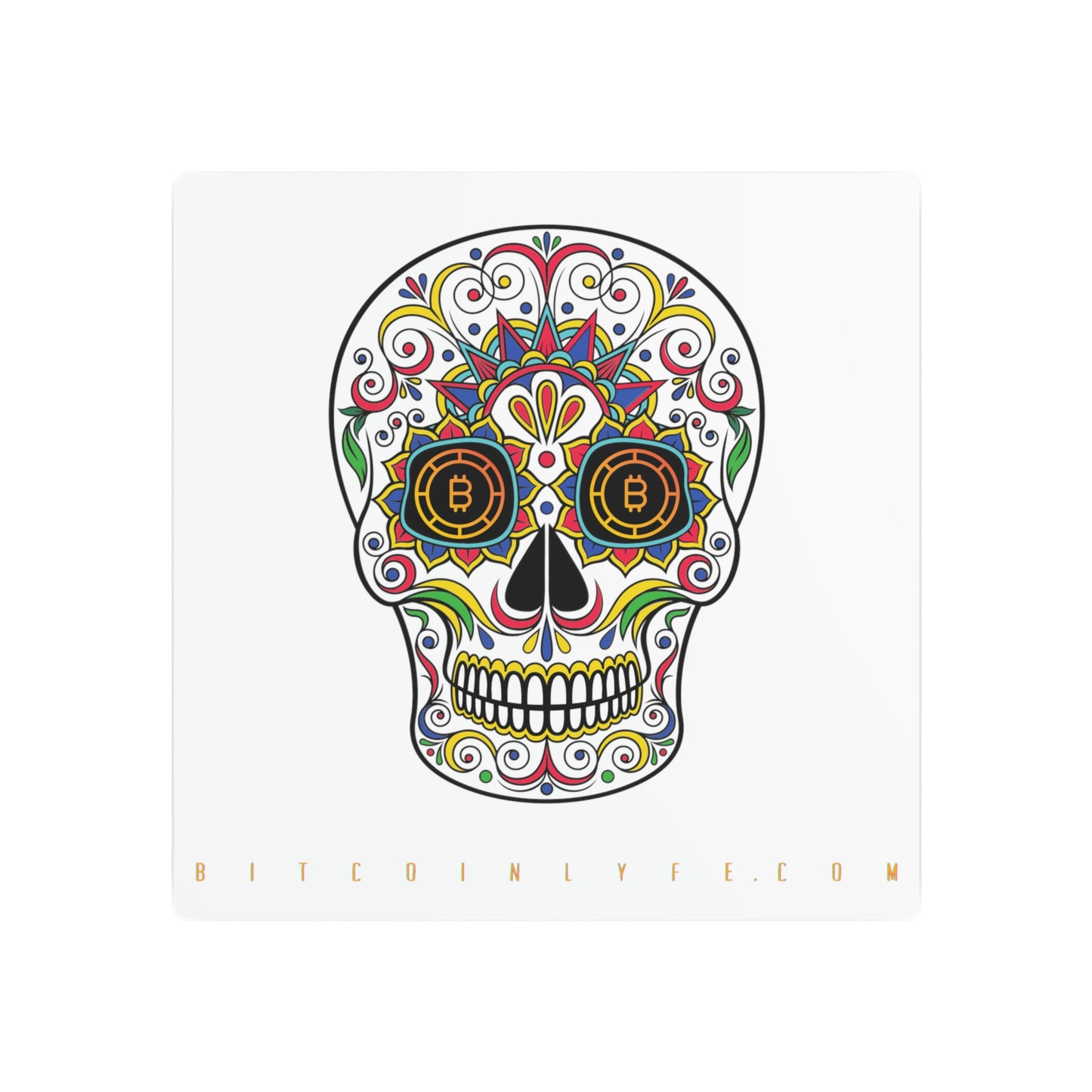 Día de los Muertos Metal Art Sign, Catorce Blanco