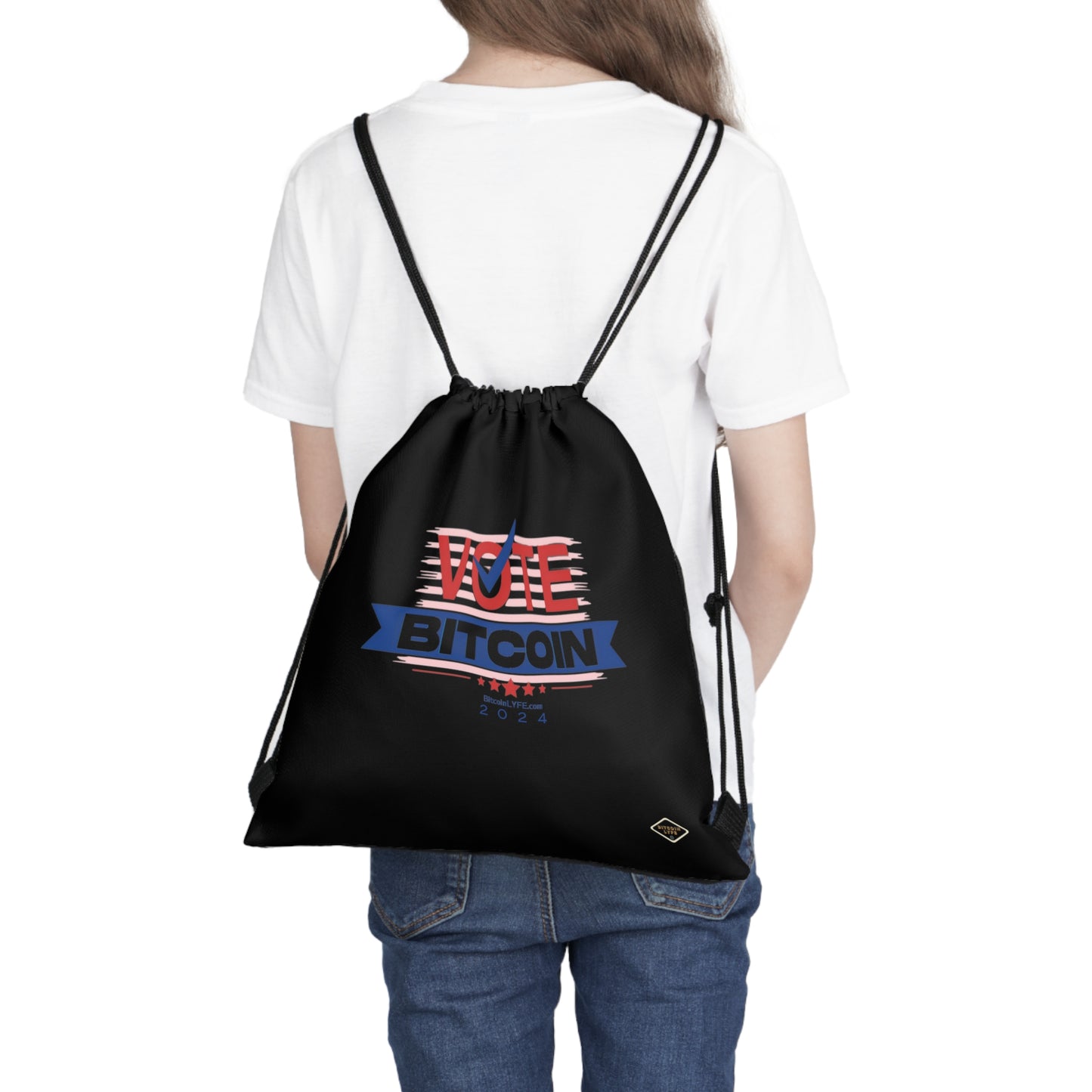 Vote - Bitcoin Outdoor Drawstring Bag