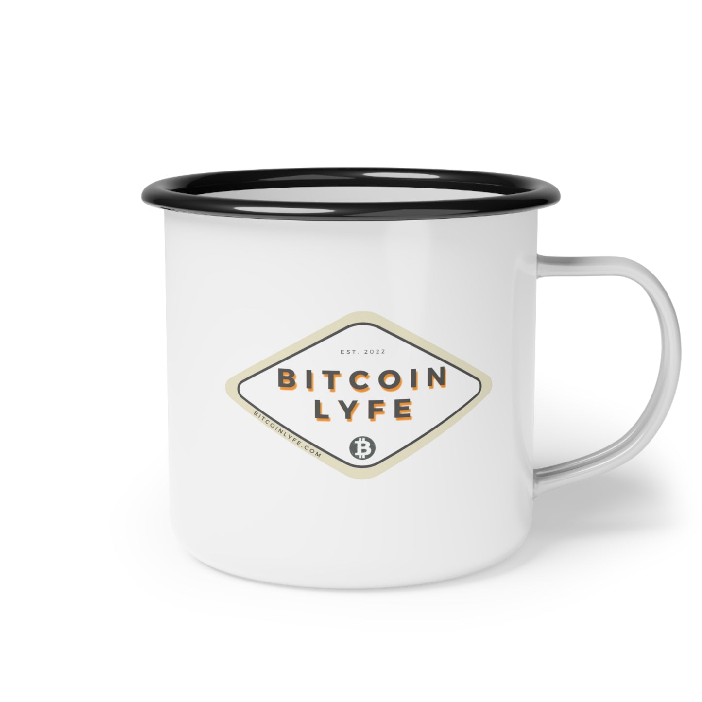 Bitcoin LYFE (Transparent) Enameled Steel Mug