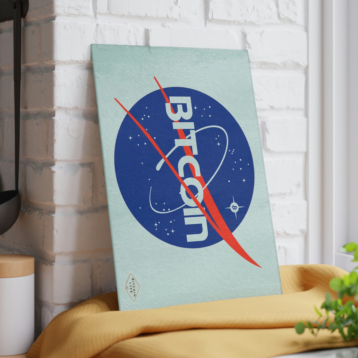 B in Space1 Glass Cutting Board