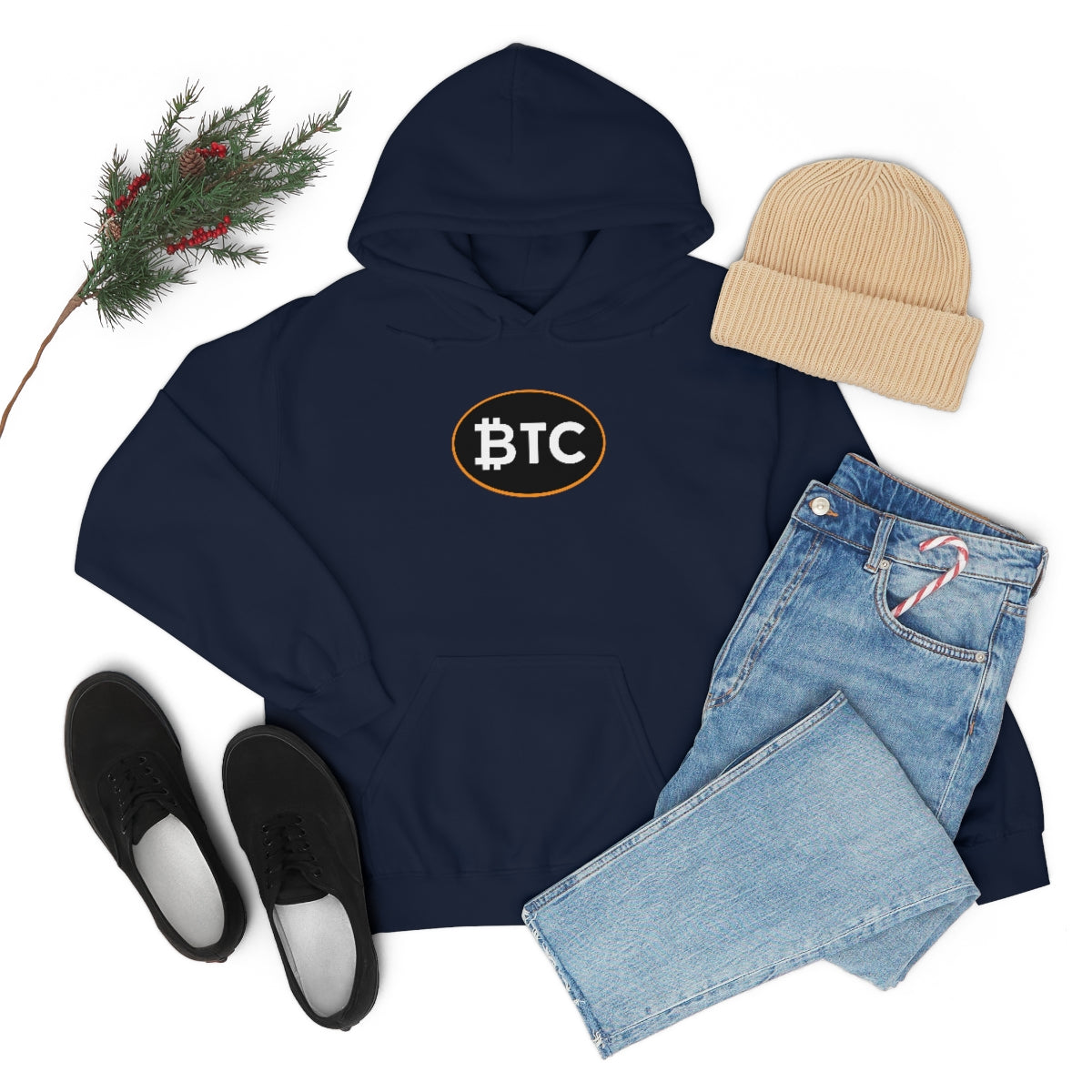 Bitcoin Oval #4 Hoodie, Blackout Version