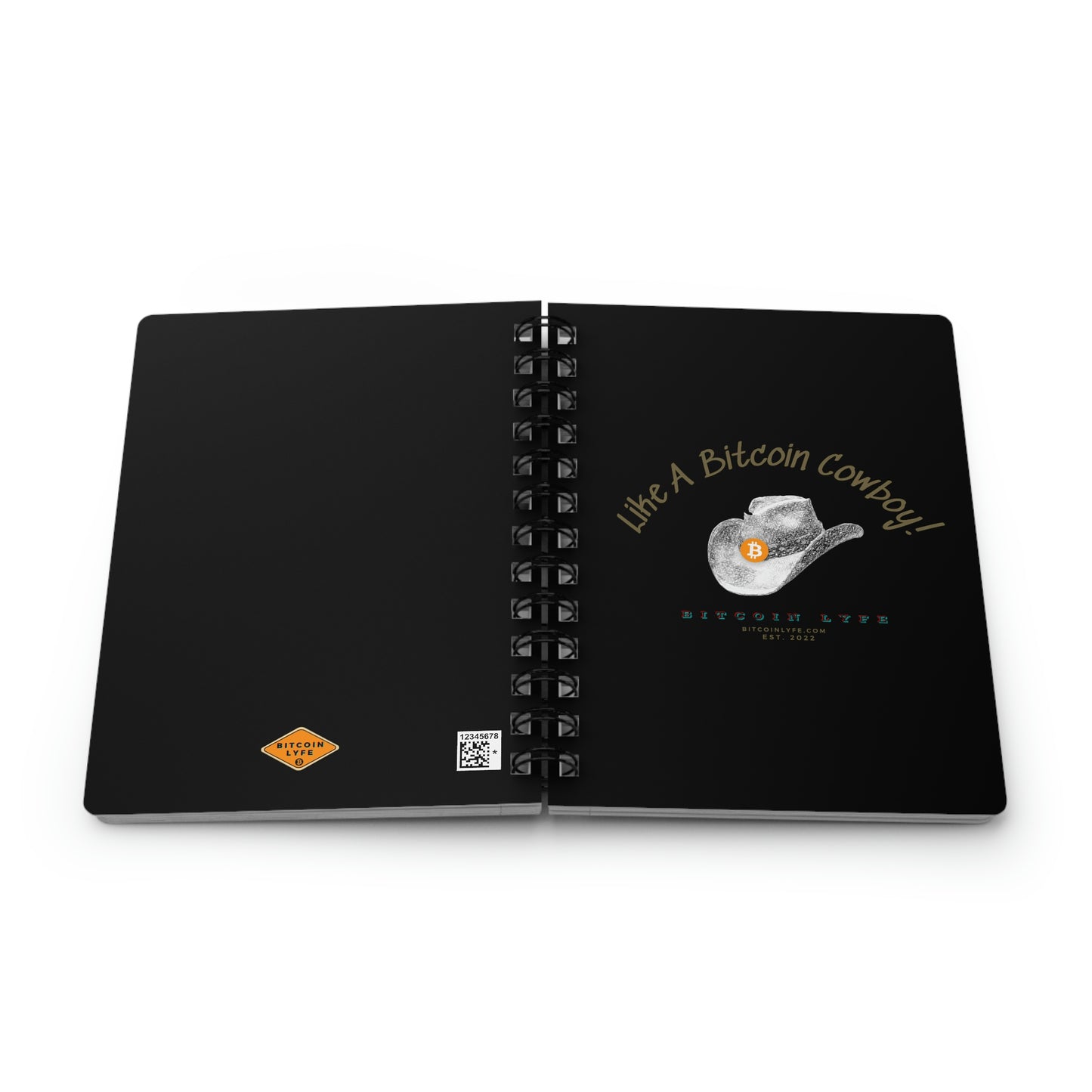 Bitcoin LYFE Spiral Bound Journal, Cowboy
