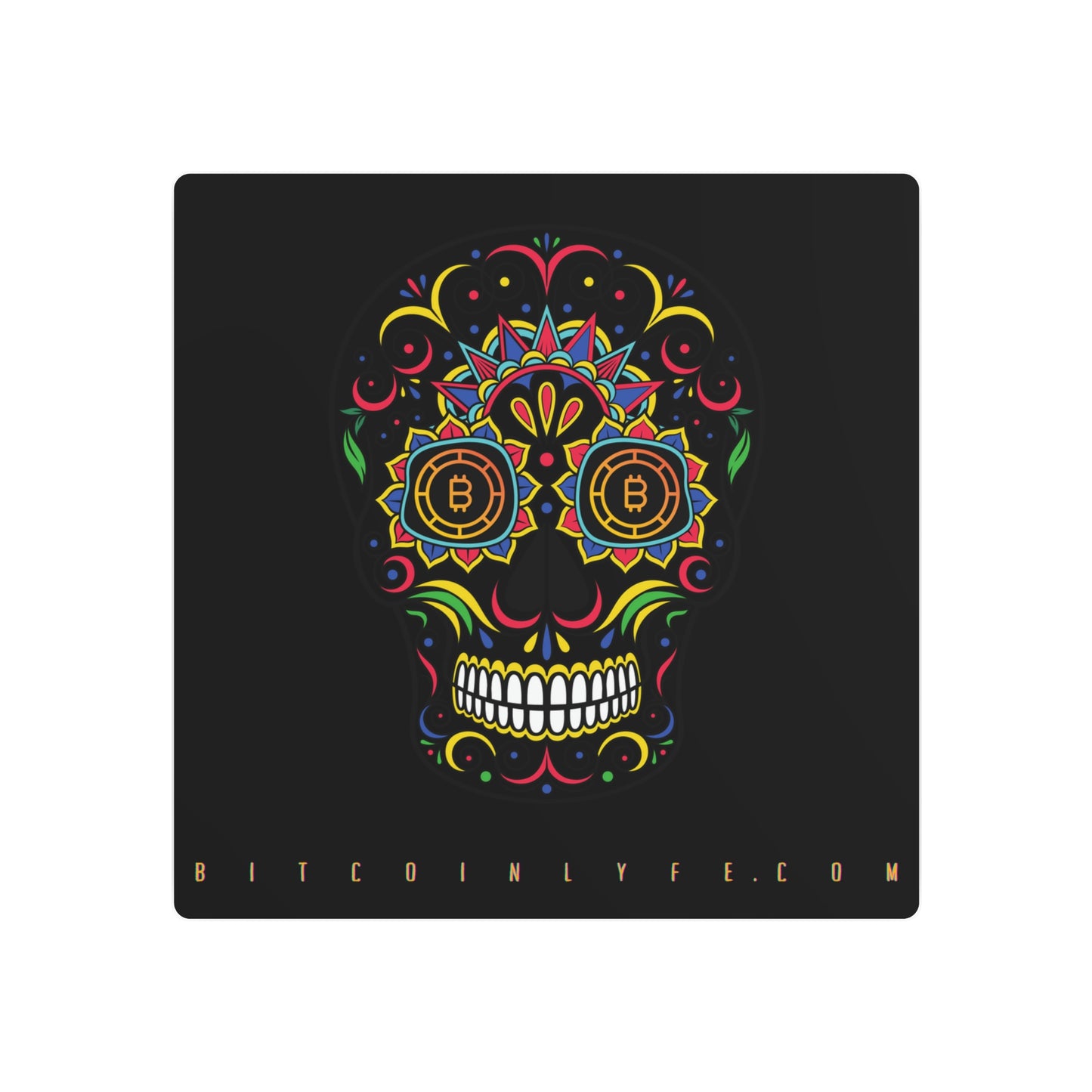 Día de los Muertos Metal Art Sign, Catorce Negro
