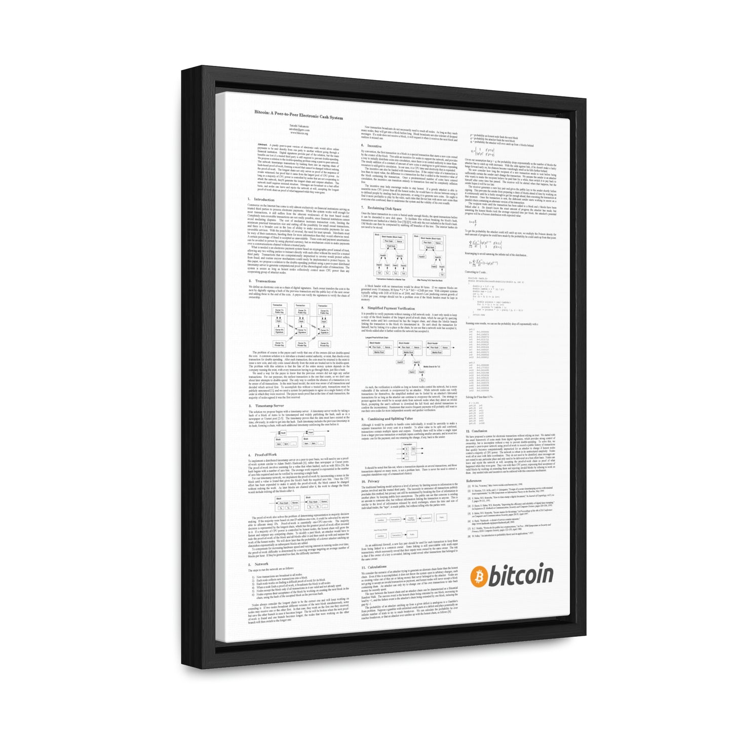Bitcoin White Paper, Gallery Canvas Wrap