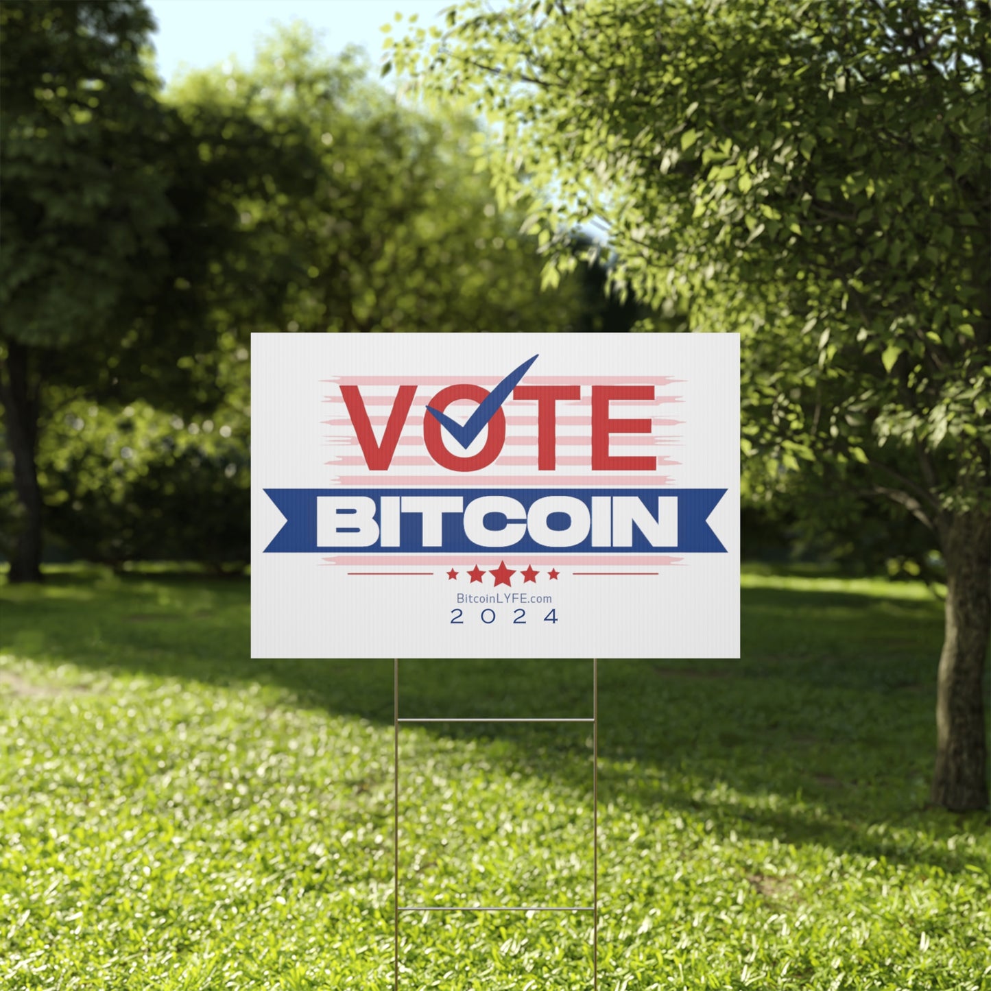 Vote Bitcoin Plastic Yard Sign