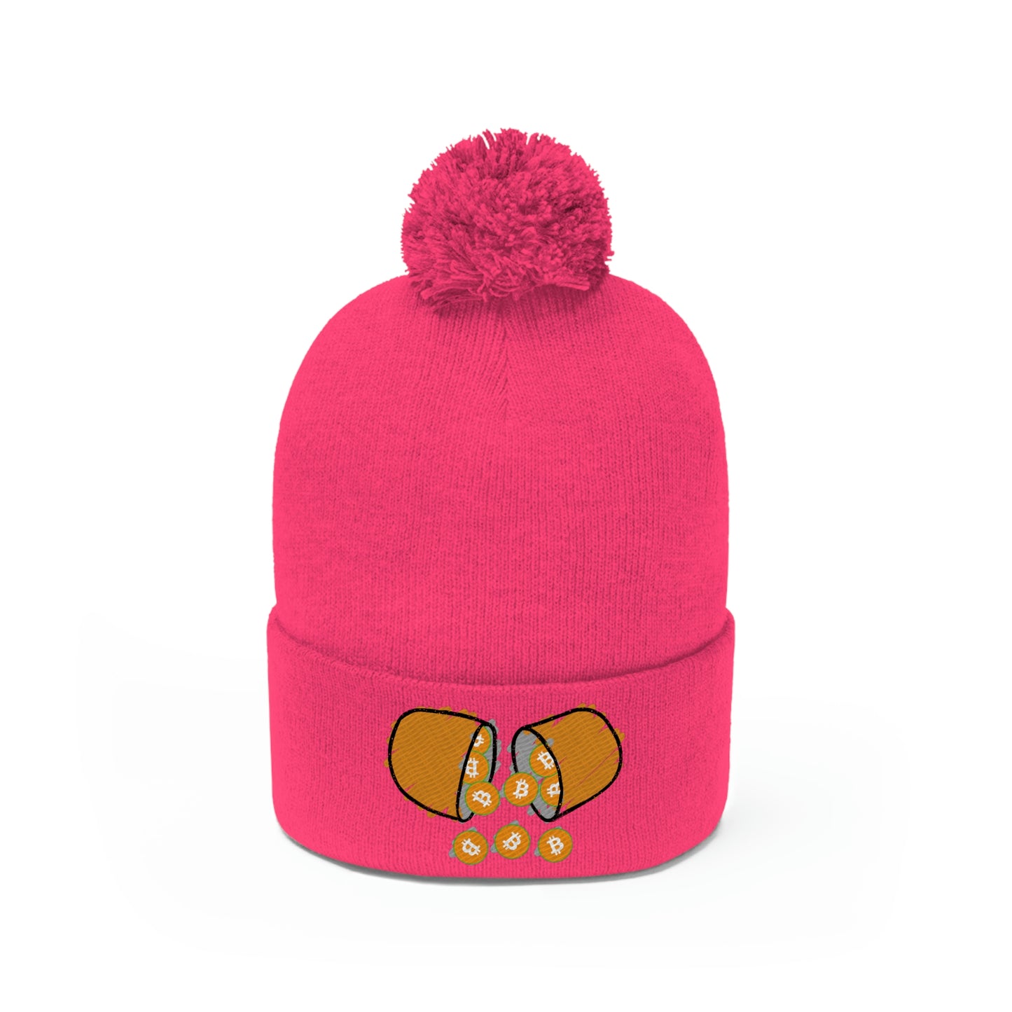 Orange Pill #1 Pom Pom Beanie