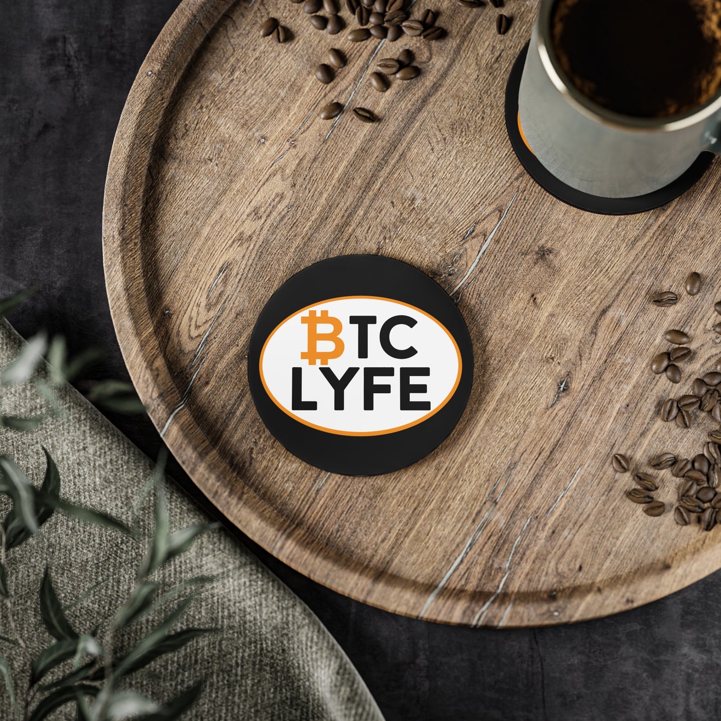 Bitcoin LYFE (Oval) Coasters