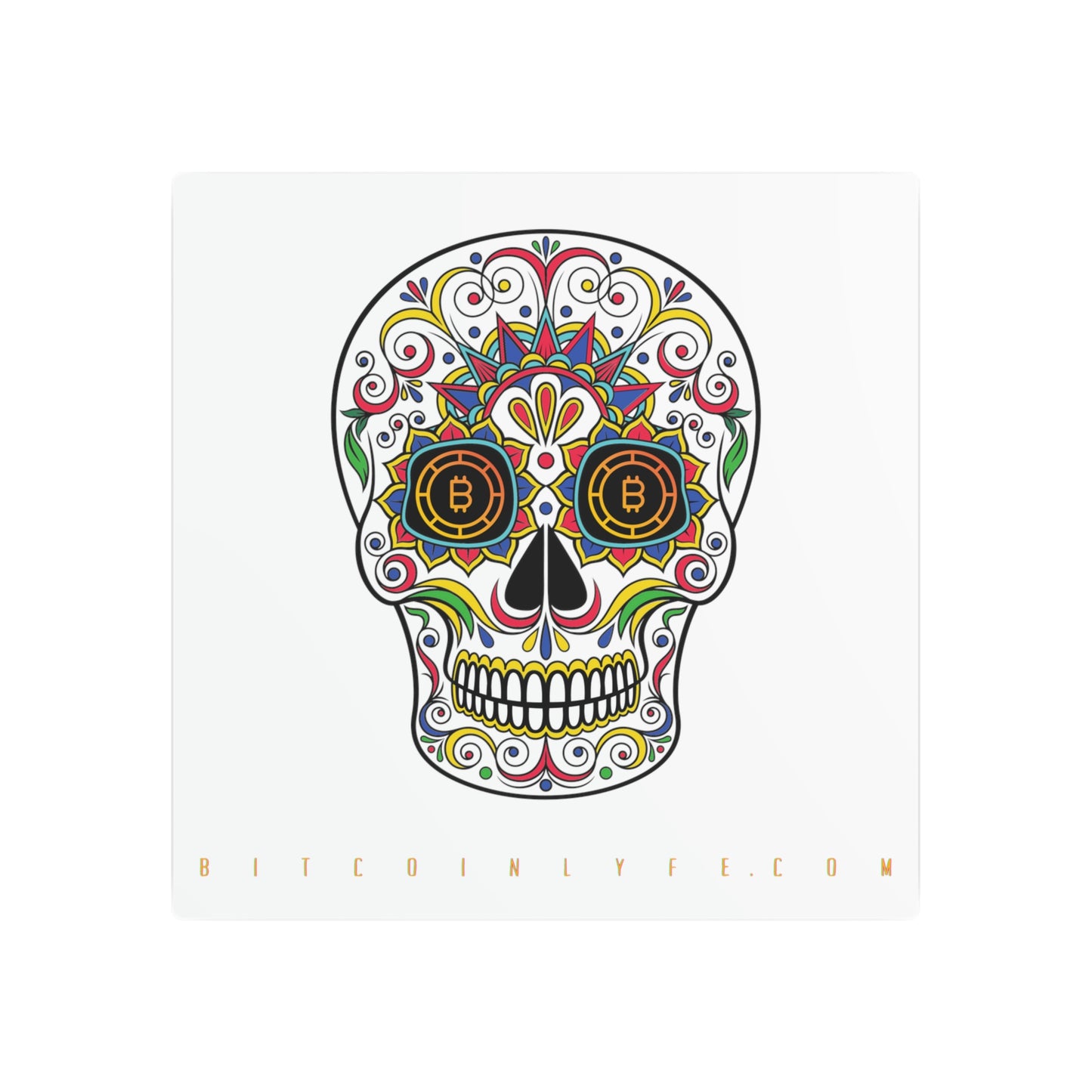 Día de los Muertos Metal Art Sign, Catorce Blanco