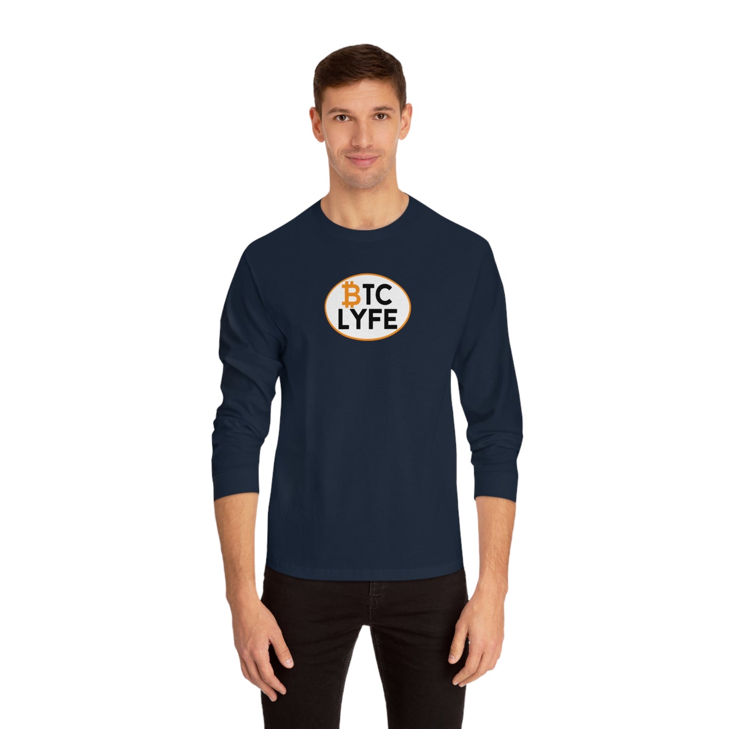 Bitcoin LYFE (Oval) Long Sleeve T-Shirt