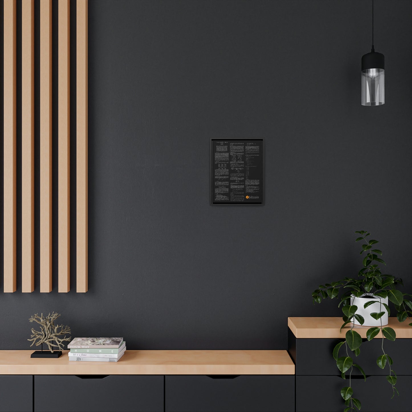 Bitcoin White Paper - White Text on Black, Gallery Canvas Wrap