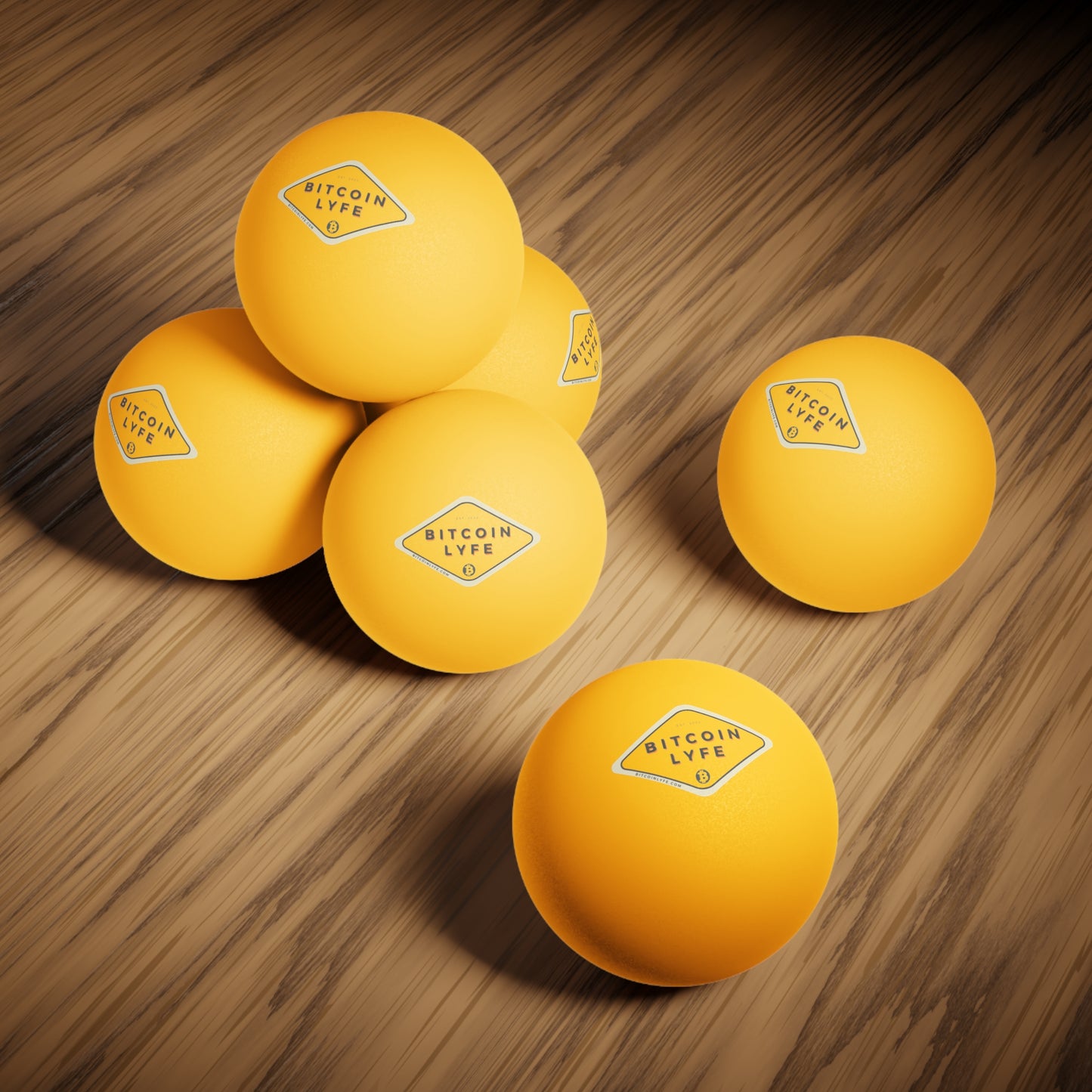 Bitcoin LYFE (Transparent) Ping Pong Balls, 6 pcs