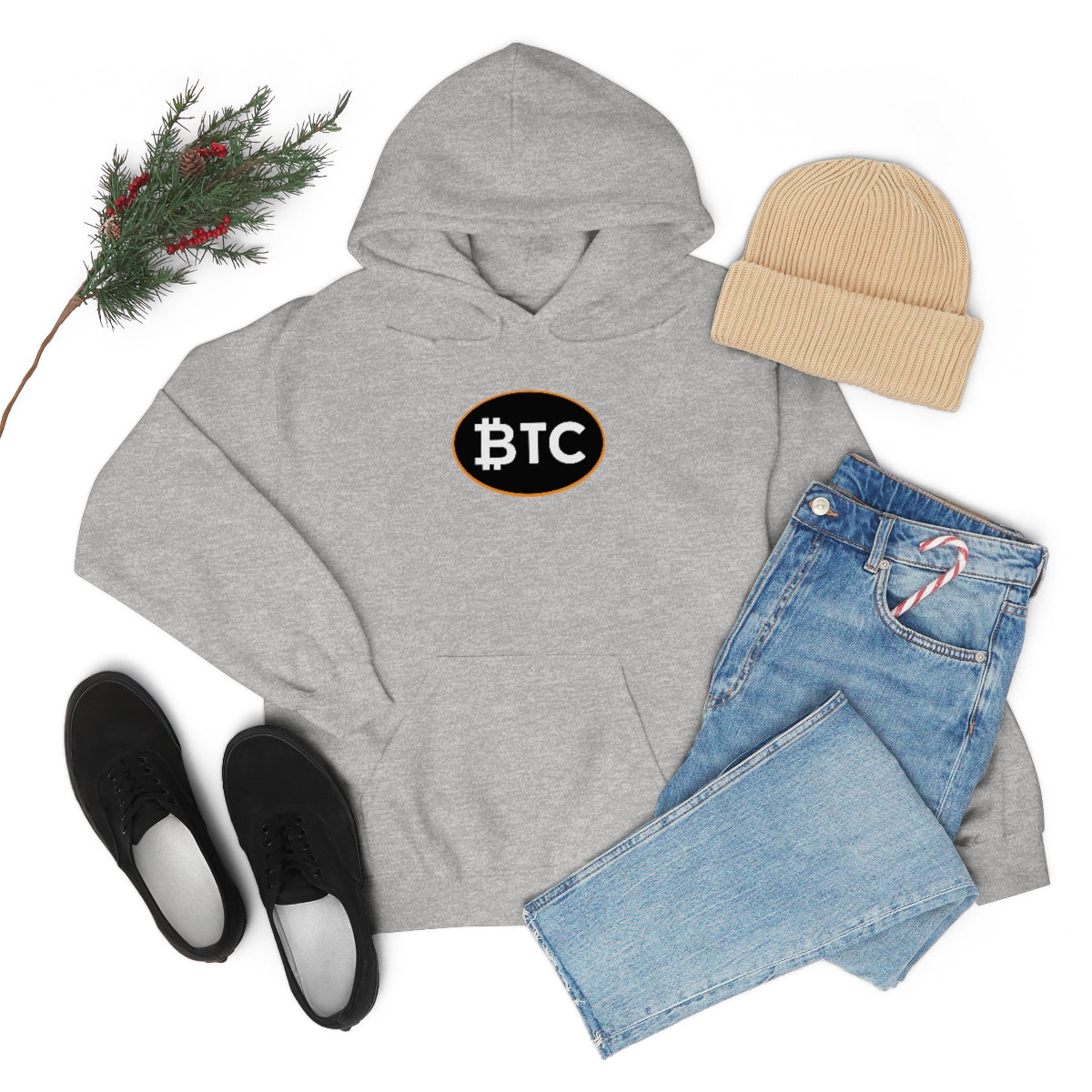 Bitcoin Oval #4 Hoodie, Blackout Version