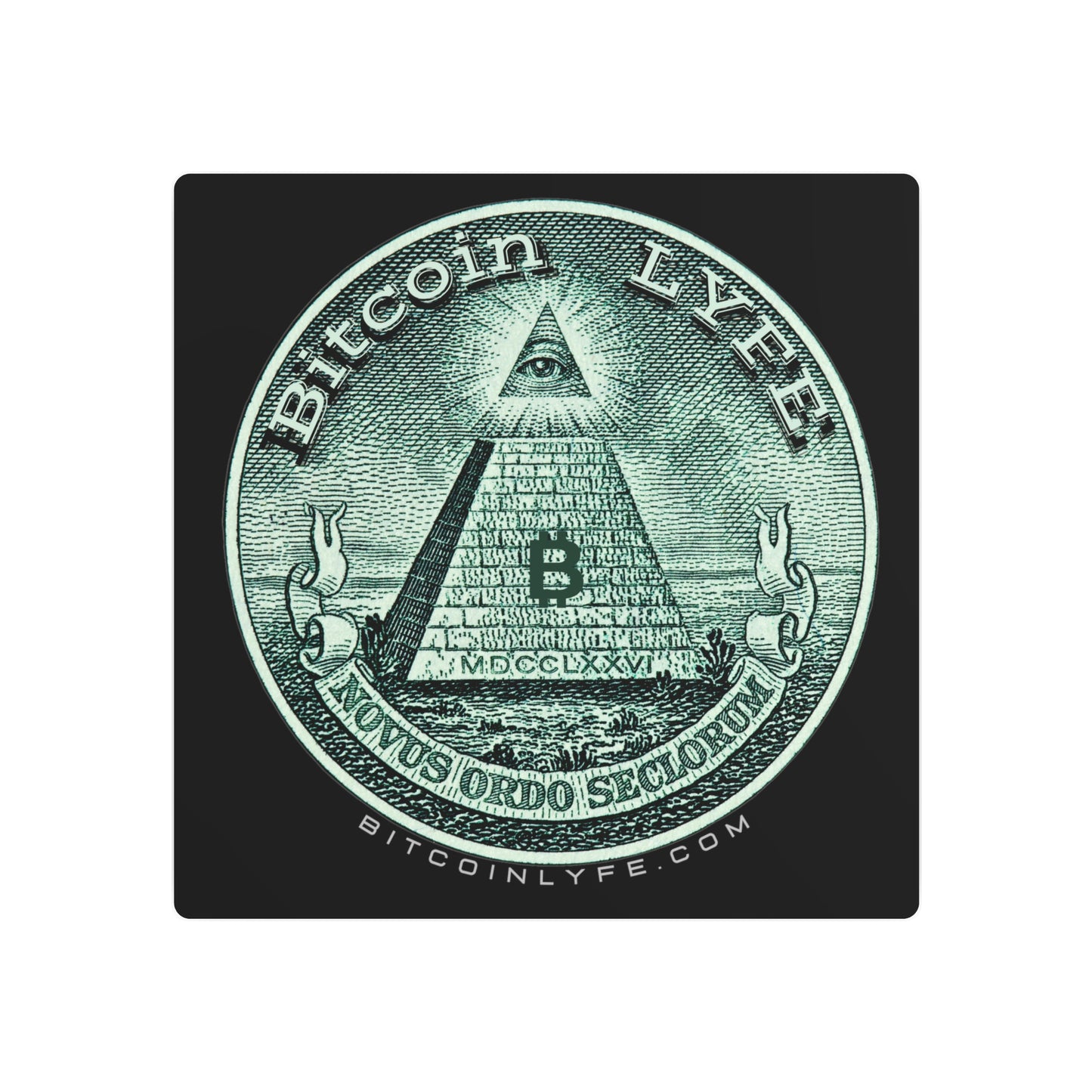 Bitcoin LYFE Pyramid Metal Art Sign