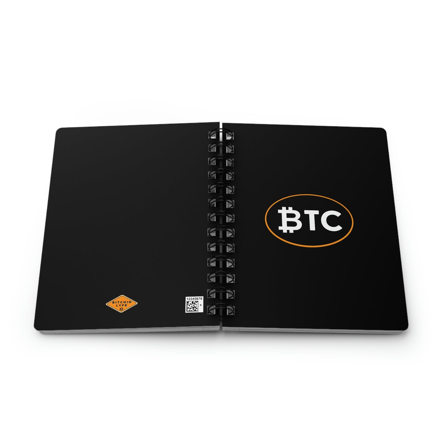 Bitcoin Oval #4 Spiral Bound Journal, Blackout Version