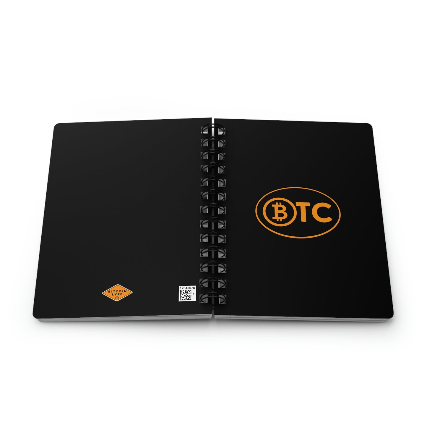 Bitcoin Oval #5 Spiral Bound Journal, Blackout Version