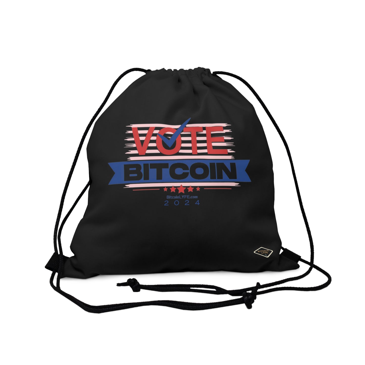 Vote - Bitcoin Outdoor Drawstring Bag