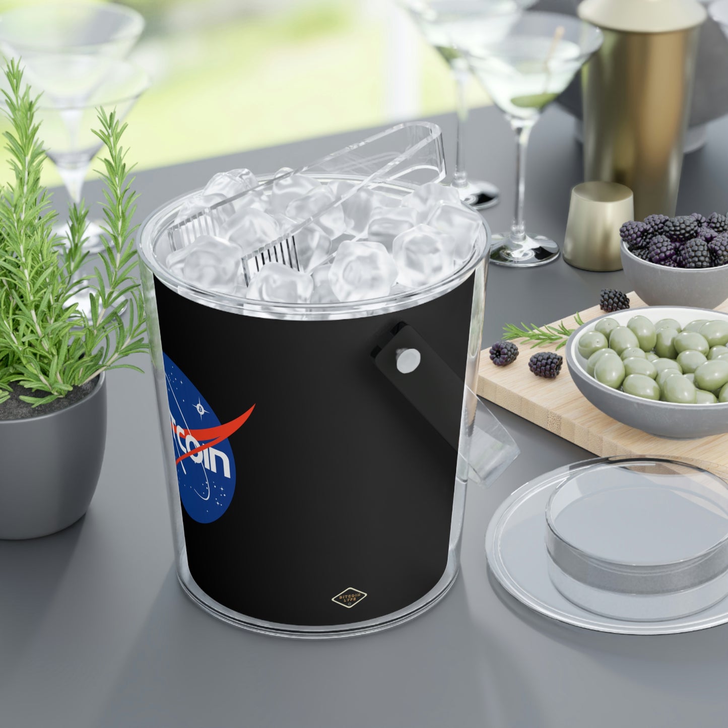 B in Space1 Ice Bucket with Tongs
