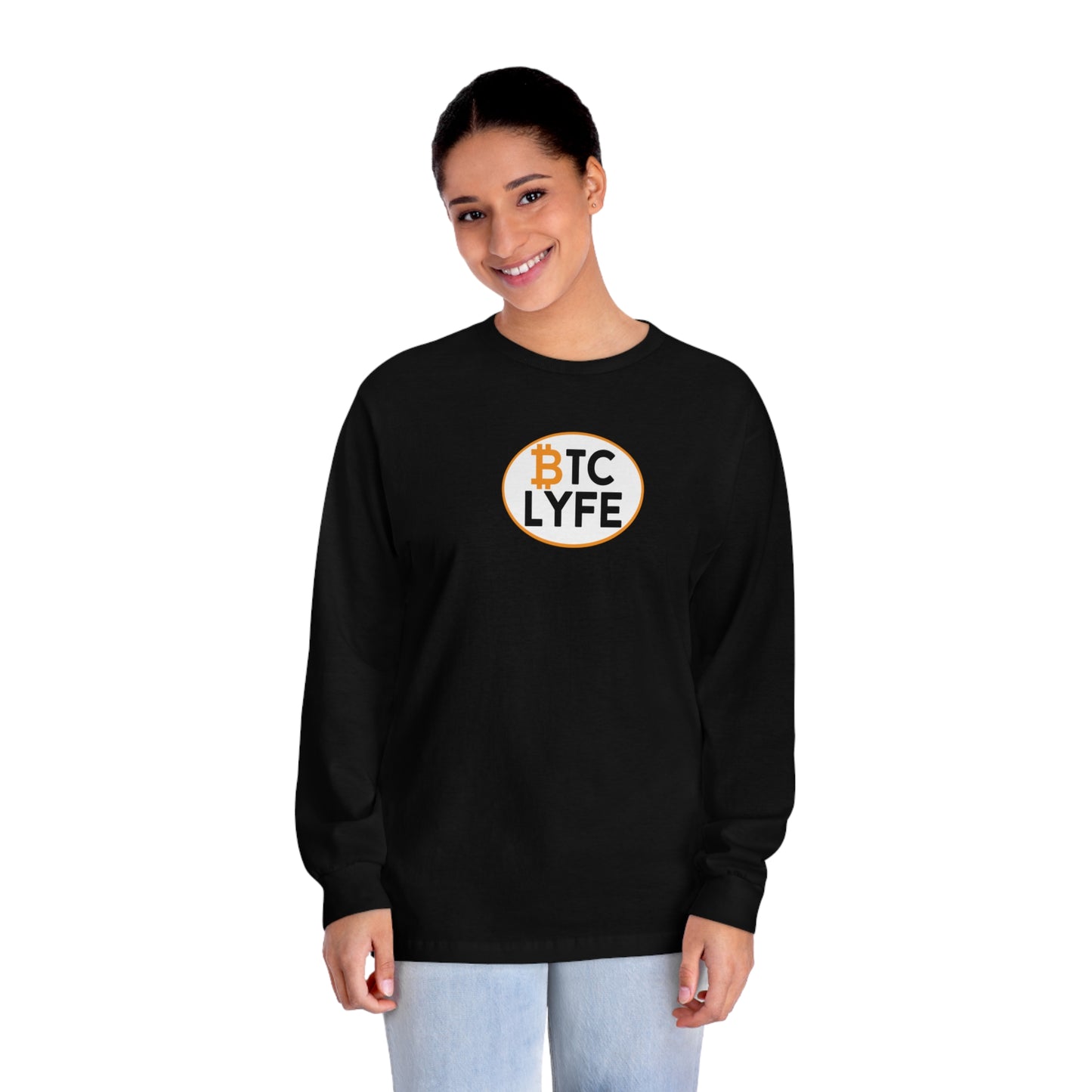 Bitcoin LYFE (Oval) Long Sleeve T-Shirt