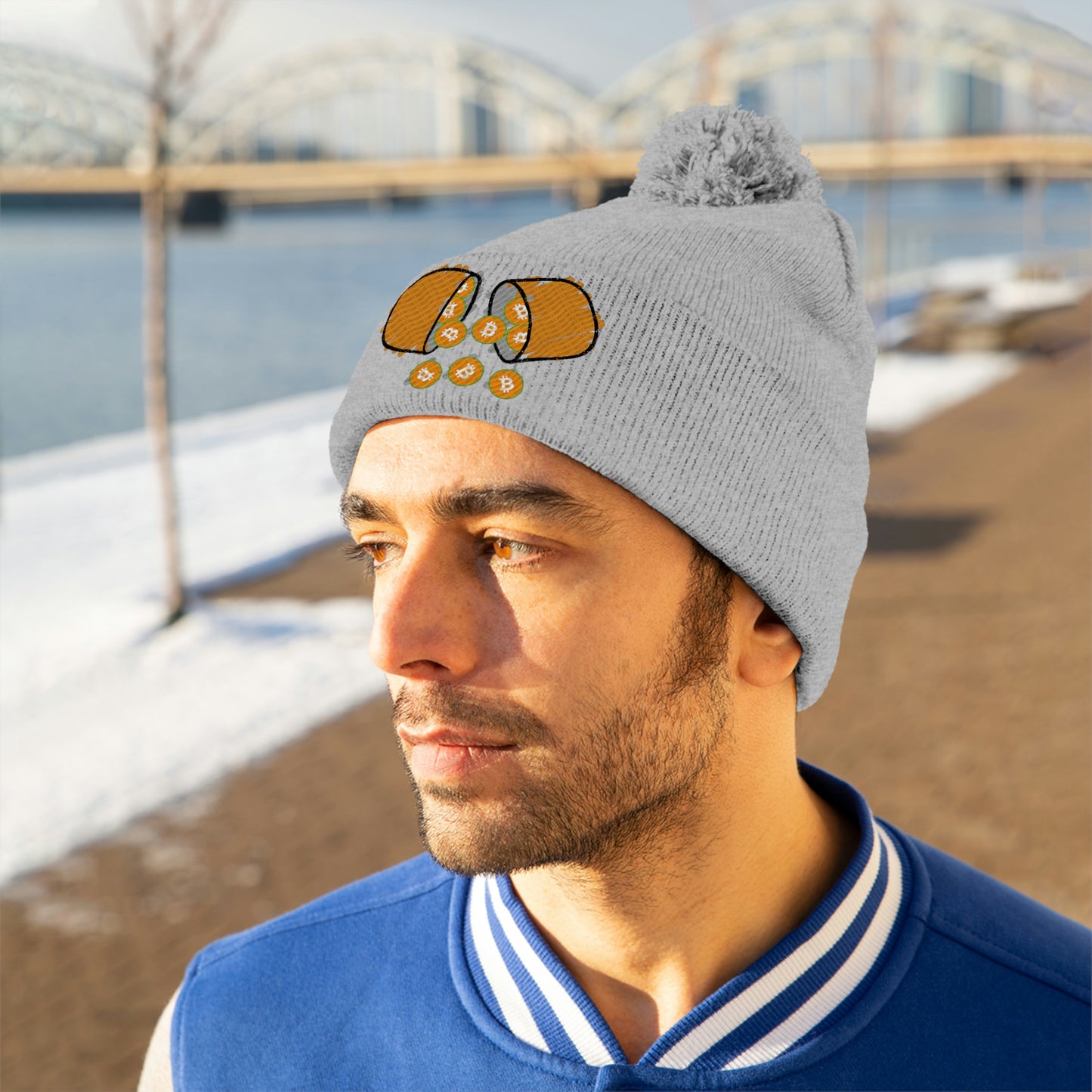 Orange Pill #1 Pom Pom Beanie