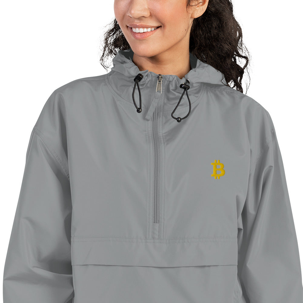 Bitcoin Embroidered Champion Packable Jacket, BTC3