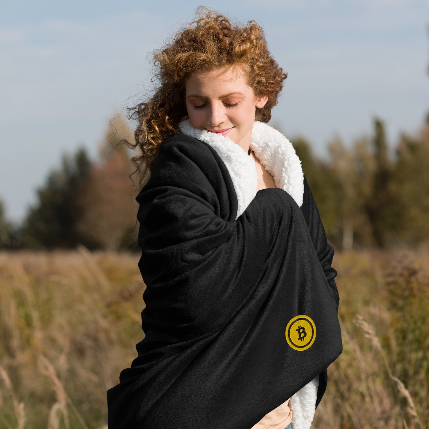 Premium Sherpa Bitcoin Blanket, BTC5