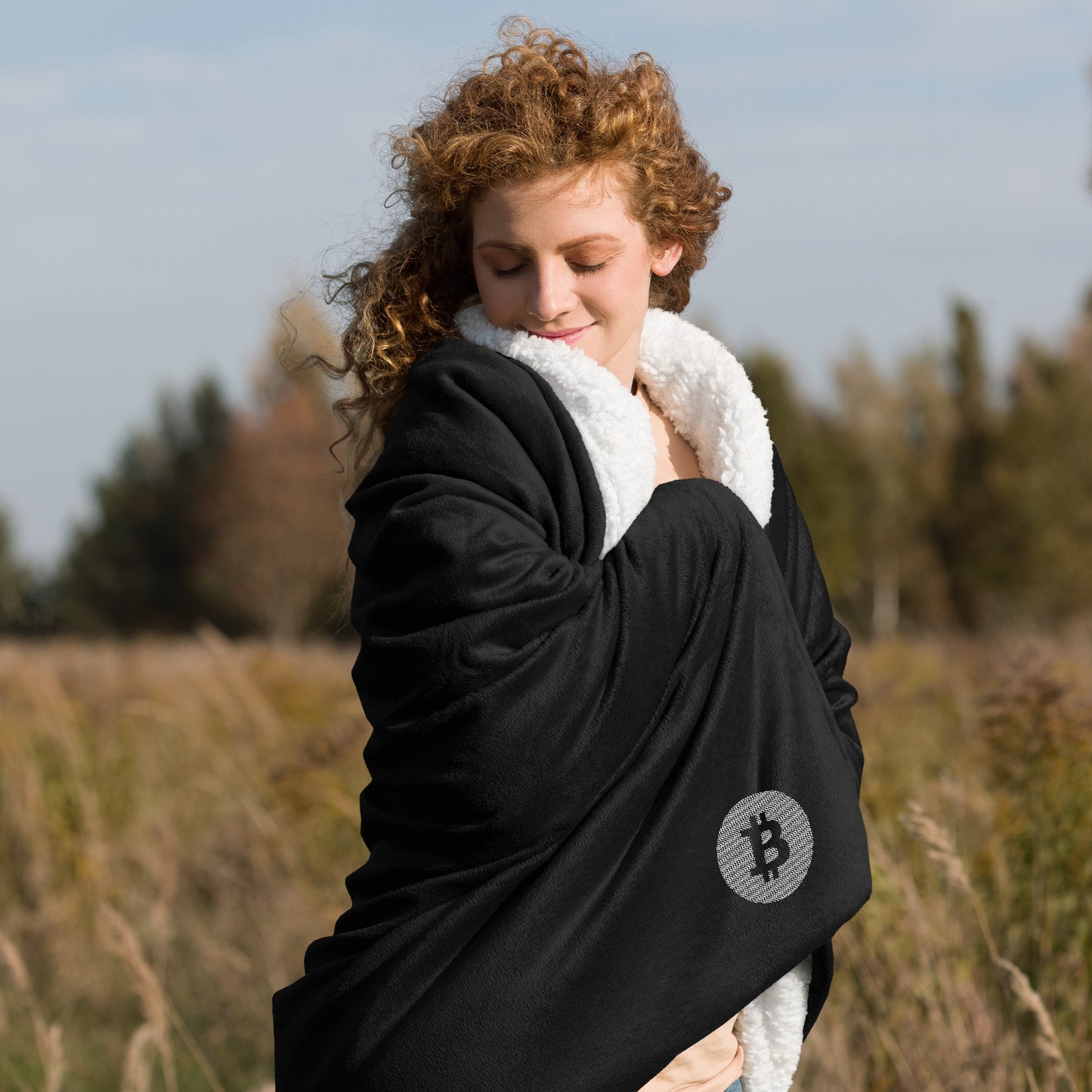 Premium Sherpa Bitcoin Blanket, BTC6