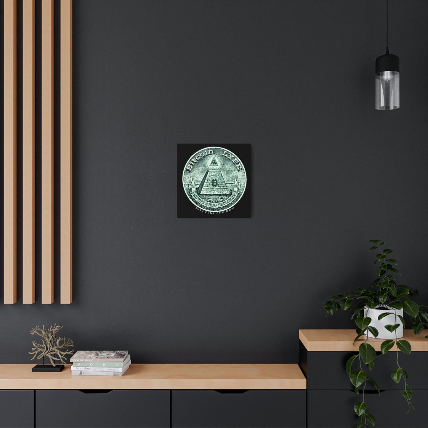 Bitcoin LYFE Pyramid Metal Art Sign