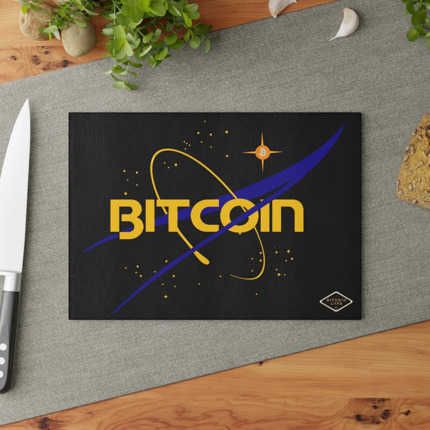 B in Space2 Glass Cutting Board