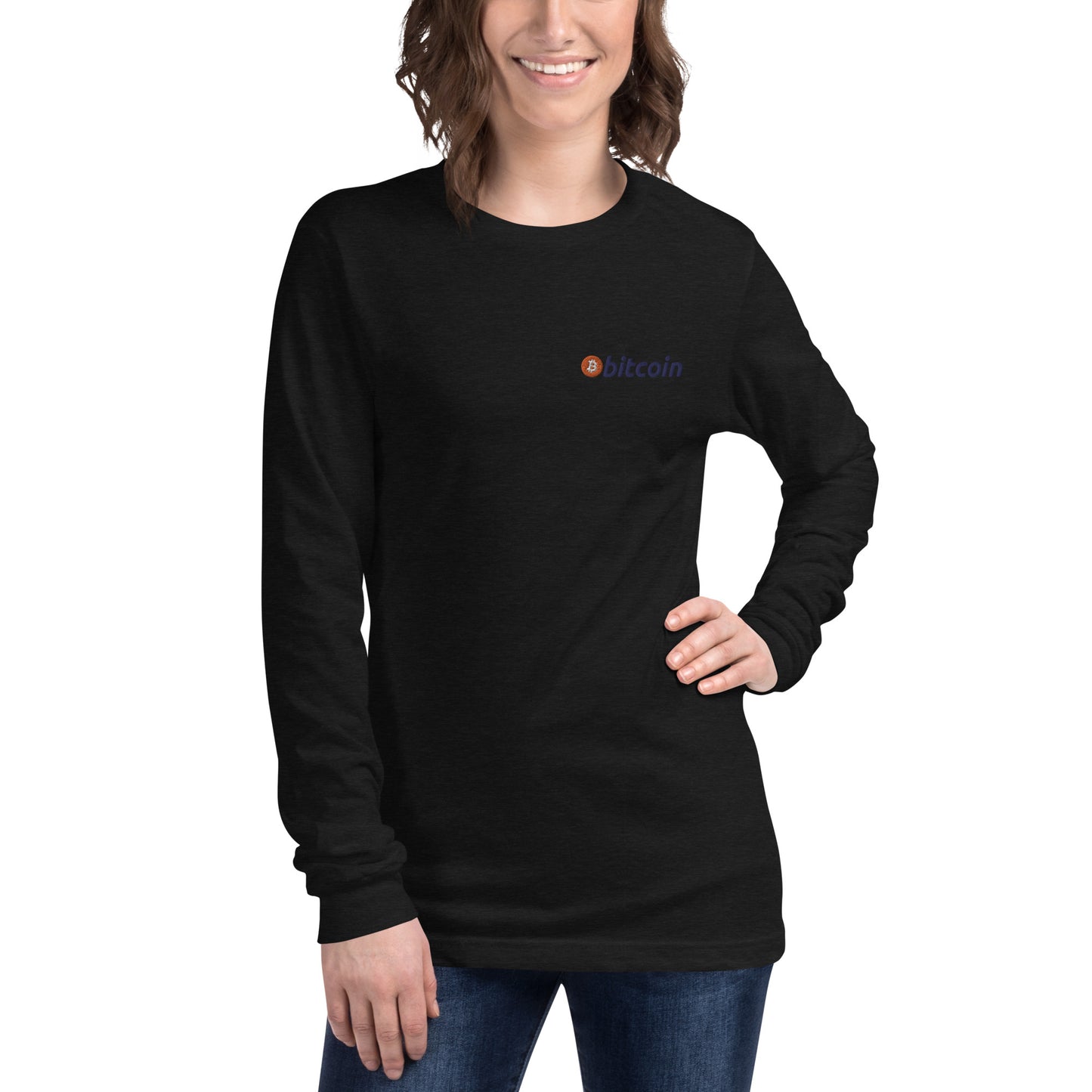 Embroidered Bitcoin Long Sleeve Tee BTC1