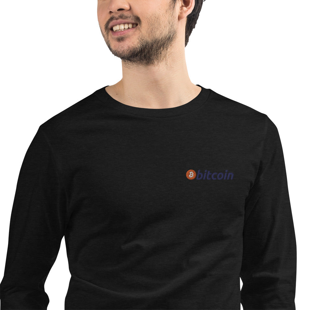 Embroidered Bitcoin Long Sleeve Tee BTC1