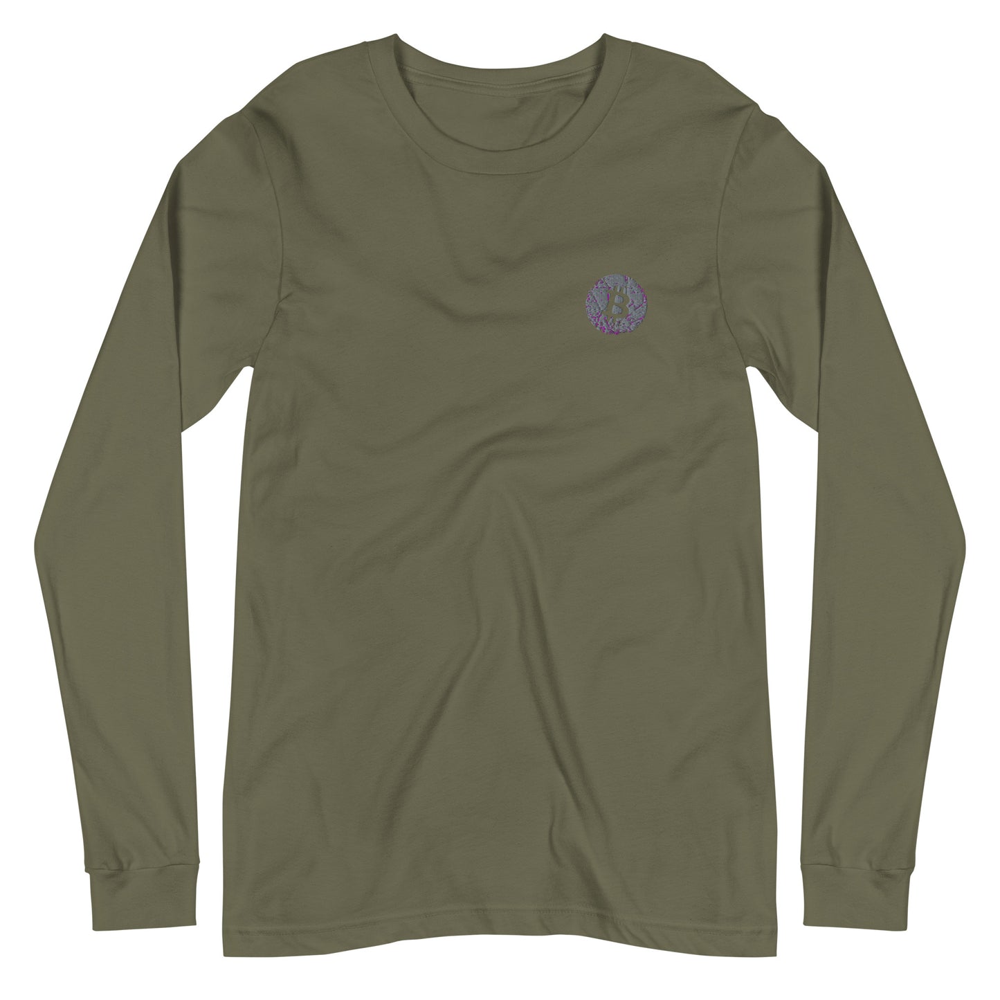 Embroidered Bitcoin Long Sleeve Tee BTC7