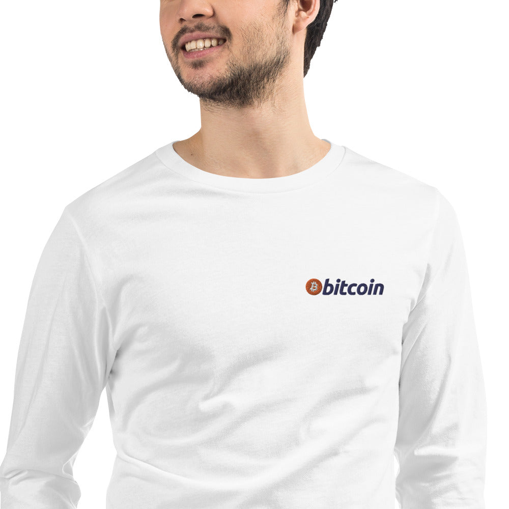 Embroidered Bitcoin Long Sleeve Tee BTC1
