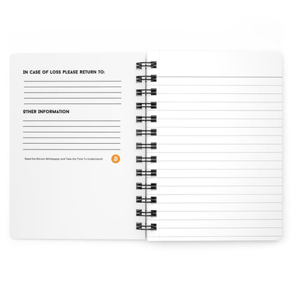 Bitcoin White Paper - Black Text on White Spiral Bound Journal