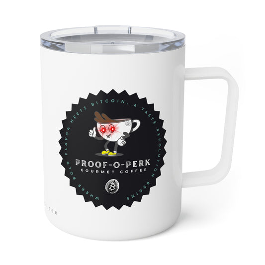 Proof-O-Perk Logo Insulated Coffee Mug, 10oz