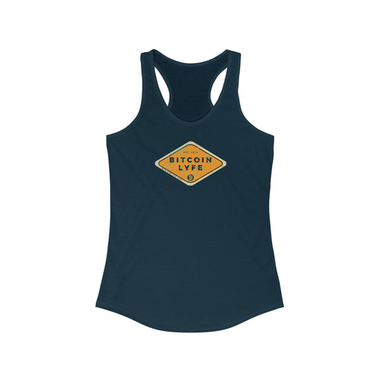 Women's Distressed Bitcoin LYFE Racerback Tank