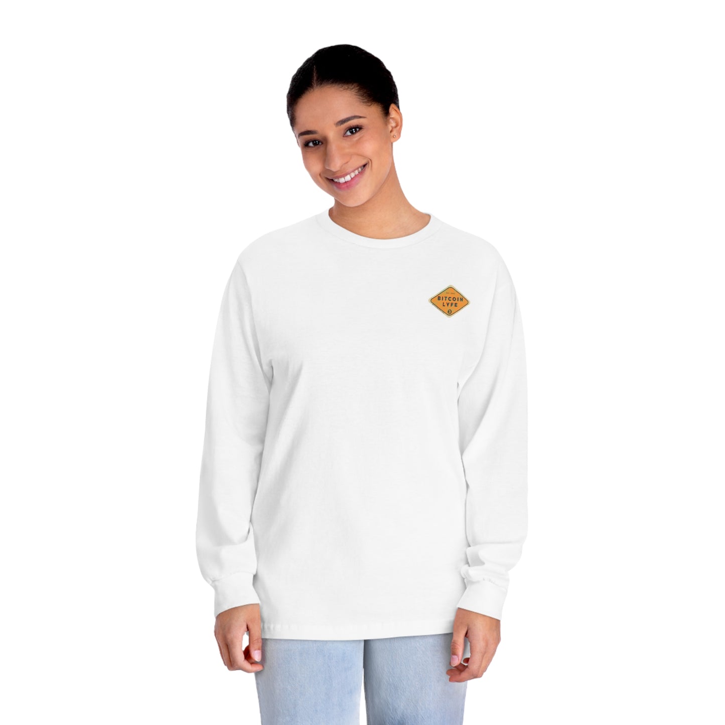 Distressed Bitcoin LYFE Long Sleeve T-Shirt