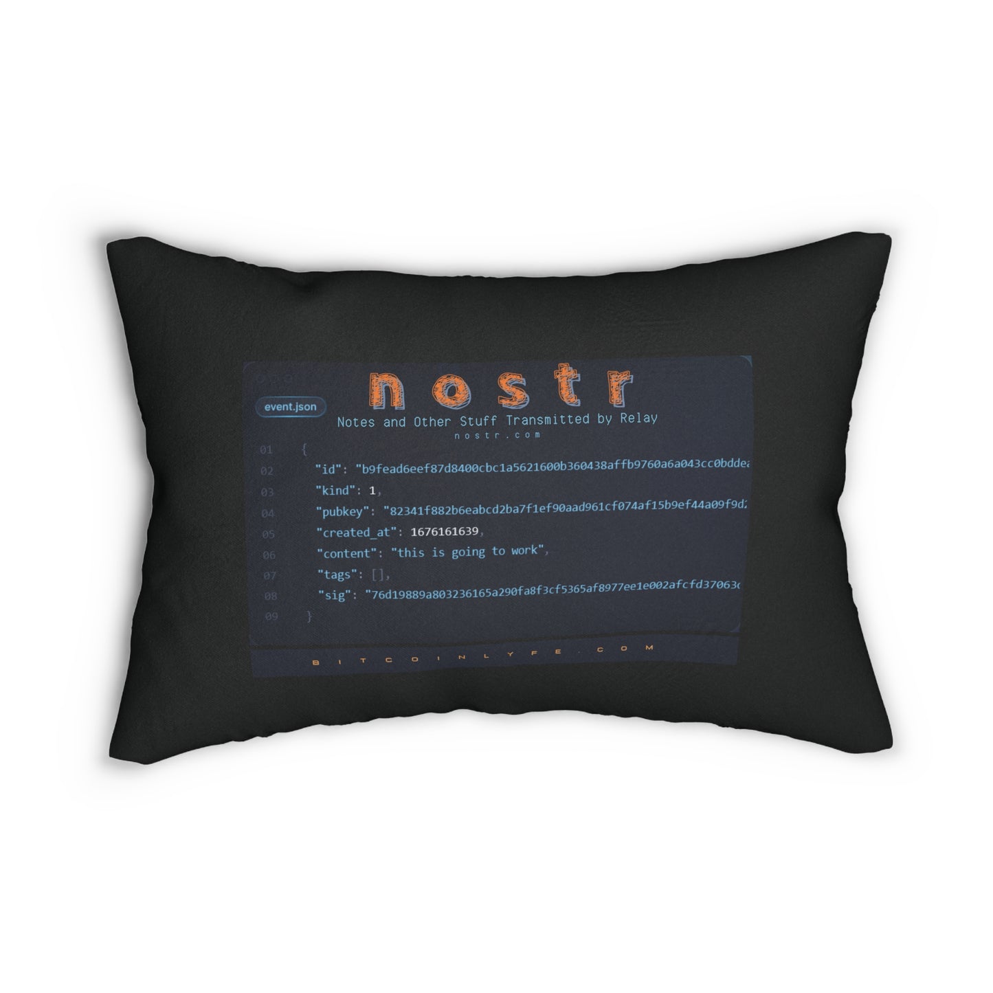 nostr is Going to Work, Lumbar Pillow