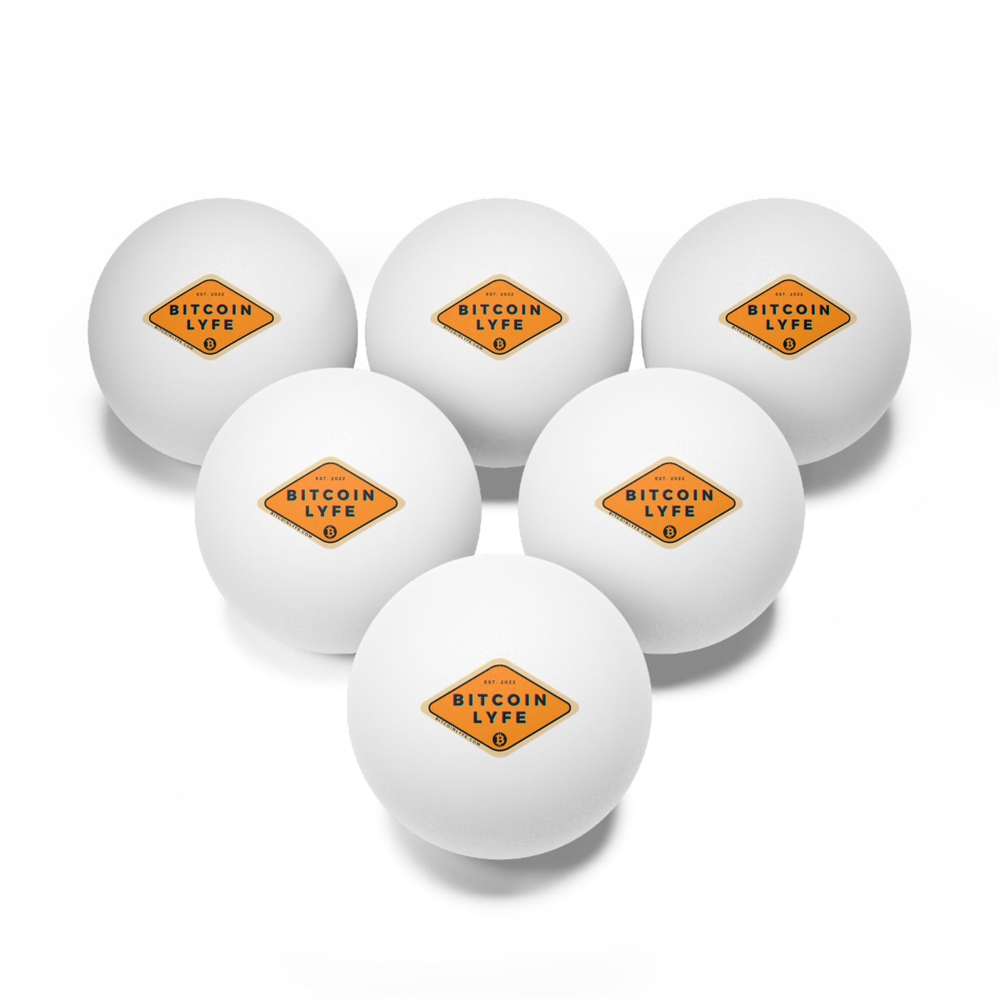 Bitcoin LYFE Ping Pong Balls, 6 pcs