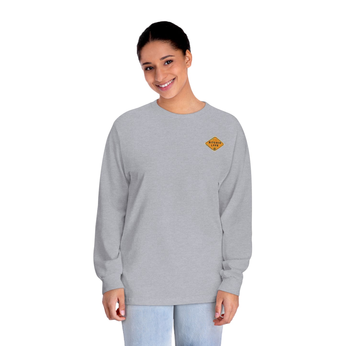 Distressed Bitcoin LYFE Long Sleeve T-Shirt