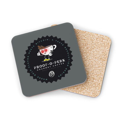 Proof-O-Perk Logo Gray Coasters