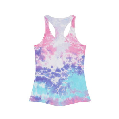 Distressed Bitcoin LYFE Tie Dye Racerback Tank Top