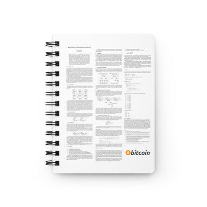 Bitcoin White Paper - Black Text on White Spiral Bound Journal