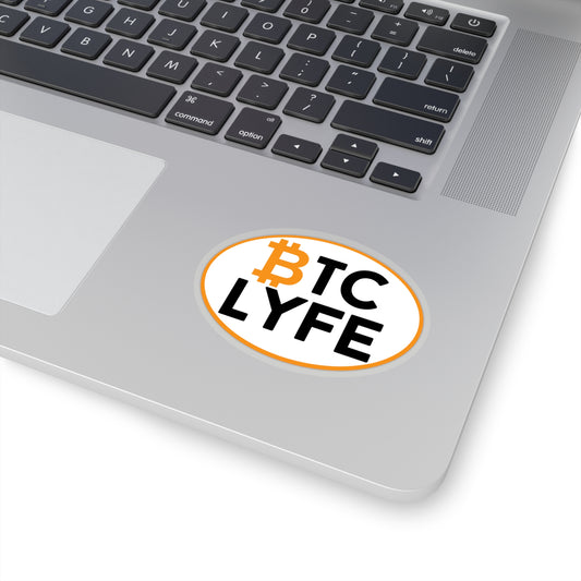 Bitcoin LYFE (Oval) Die-Cut Stickers, 3"