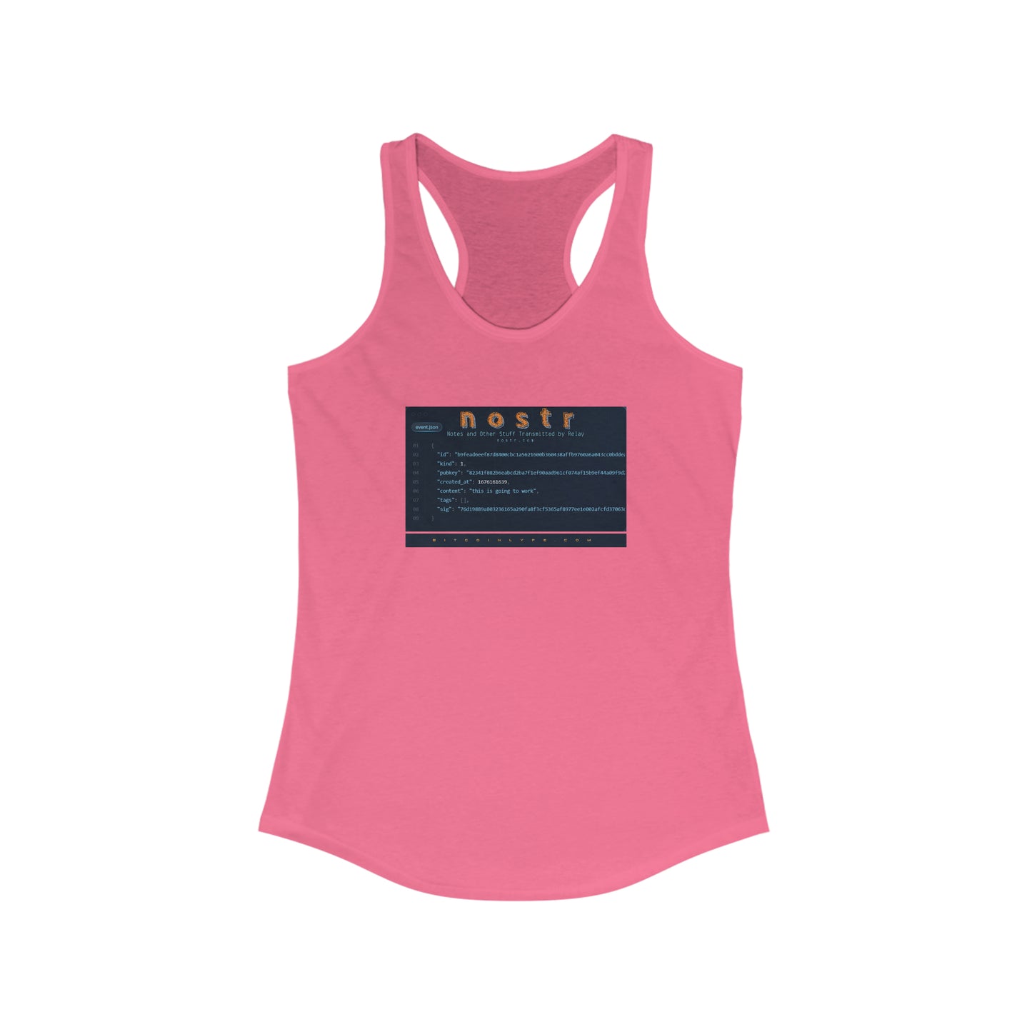 nostr is Going to Work, Racerback Tank