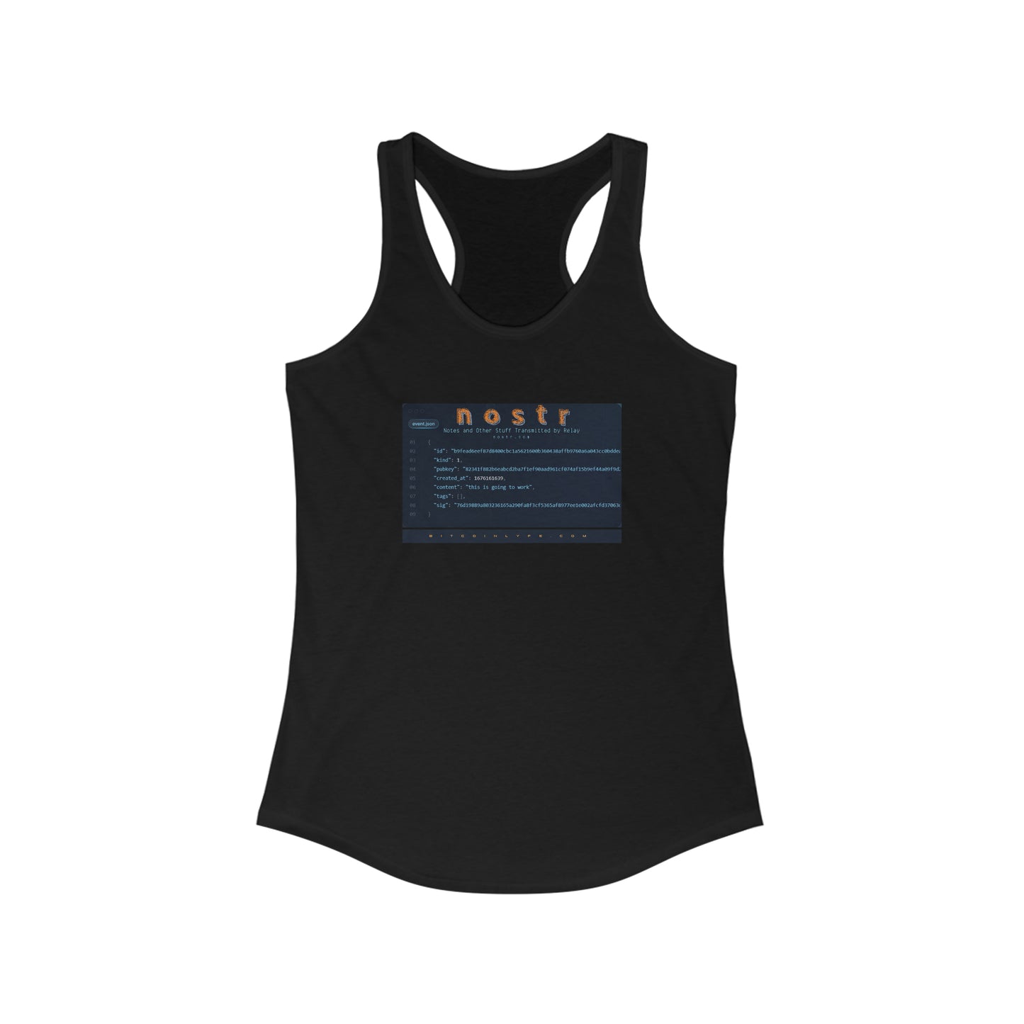 nostr is Going to Work, Racerback Tank